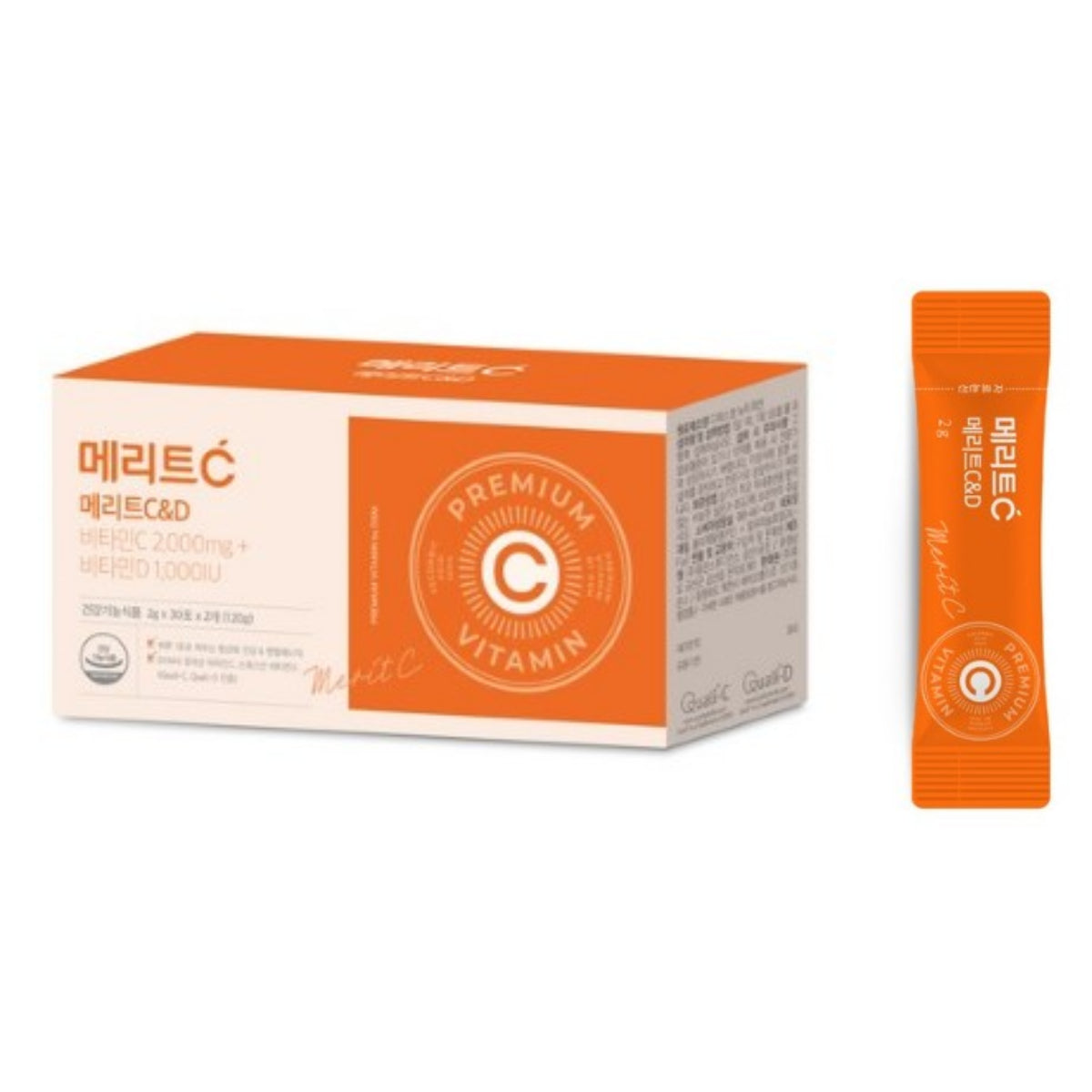 HUONS Merit C&D Premium Vitamin C + Vitamin D 60 Packets/Box UK+Switzerland high-content vitamins / from Seoul, Korea