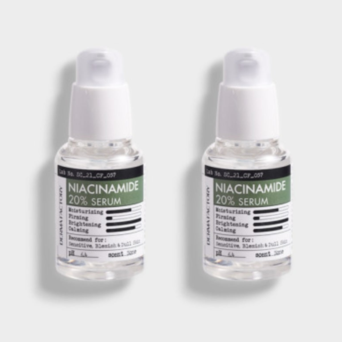 Derma Factory Niacinamide 20% Serum 30ml(1oz) * 2 Moisturizing Brightening Skin Trouble Care Skin Tone Care Skin Texture Care / from Seoul, Korea