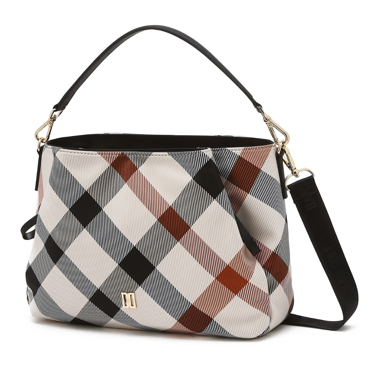 DAKS Beige Season Bag House Check 2 Pocket Tote Bag Cross Lightweight Shoulder Bag /from Seoul Korea