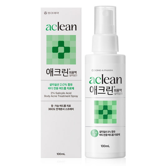 DONG-A PHARM Aclean Topical Solution Salicylic Acid Spray 100ml for Back, Chest & Body Acne / from Korea