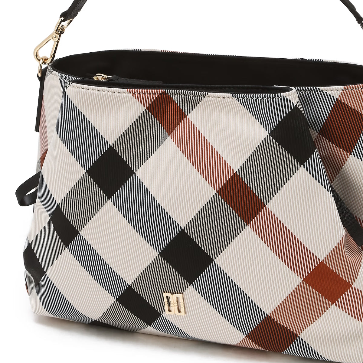 DAKS Beige Season Bag House Check 2 Pocket Tote Bag Cross Lightweight Shoulder Bag /from Seoul Korea