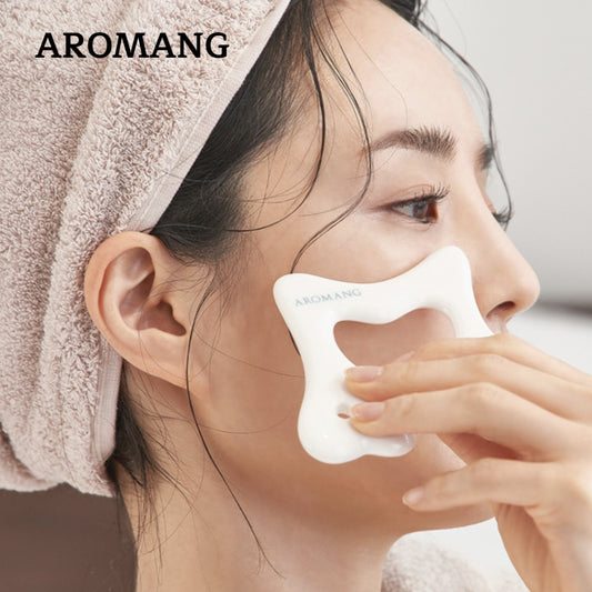 AROMANG Face Maker Facial Massager Porcelain Guasha Pouring Face Meridian Massage Ruler