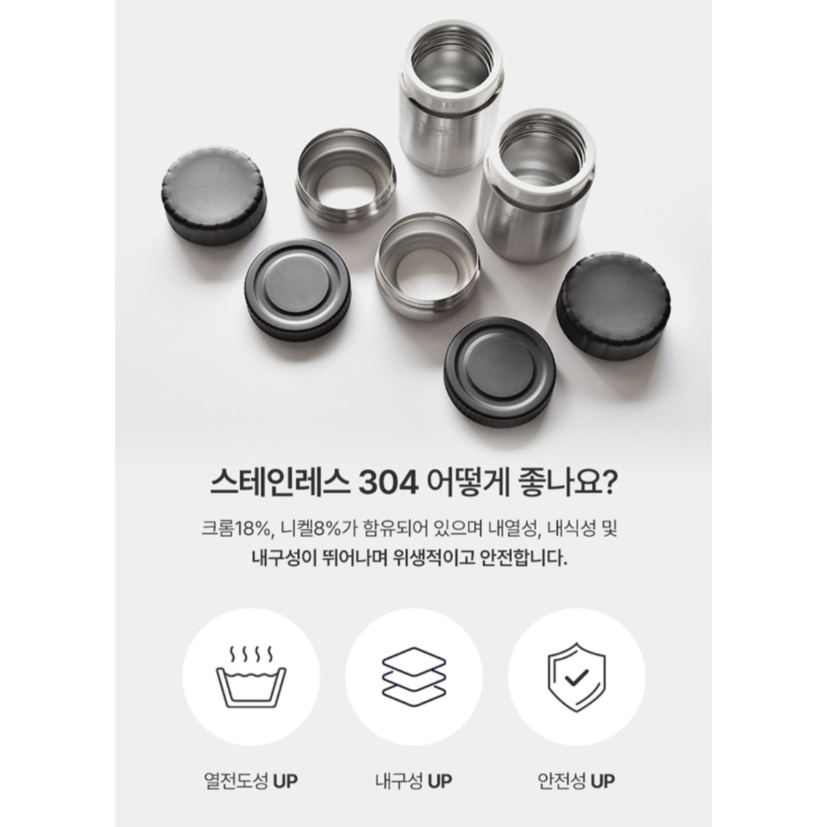 TUMS Insulated Lunch Box Set 4P Double Vacuum Structure Stainless 304 / from Seoul, Korea
