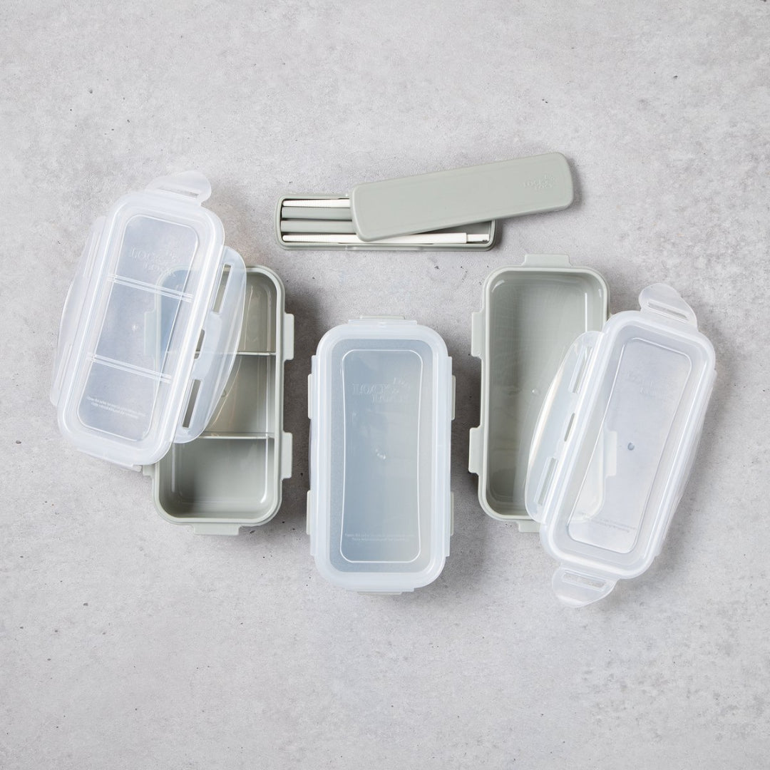 LocknLock 3-Layer Lunch Box Set with Chopsticks + Green Check Pattern Insulated Bag Food Storage Korean Kitchen Picnic Office / from Seoul, Korea