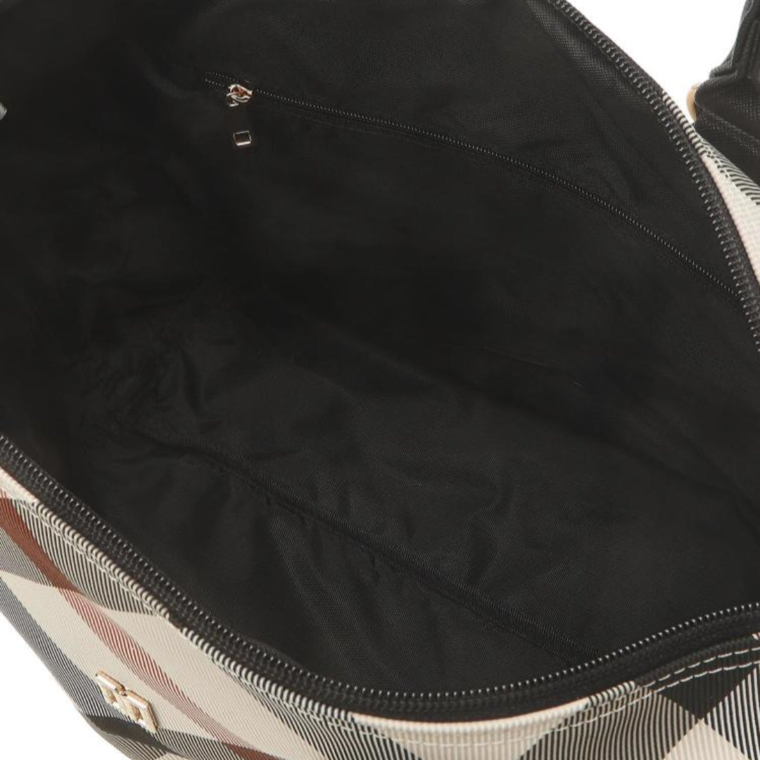DAKS Beige Diagonal Big Check Lightweight Tote Bag Dark Beige Women's Golf Daily Bag / from Seoul, Korea