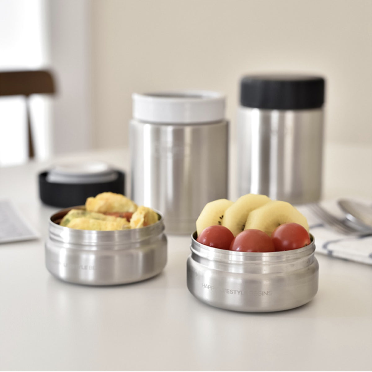 TUMS Insulated Lunch Box Set 4P Double Vacuum Structure Stainless 304 / from Seoul, Korea
