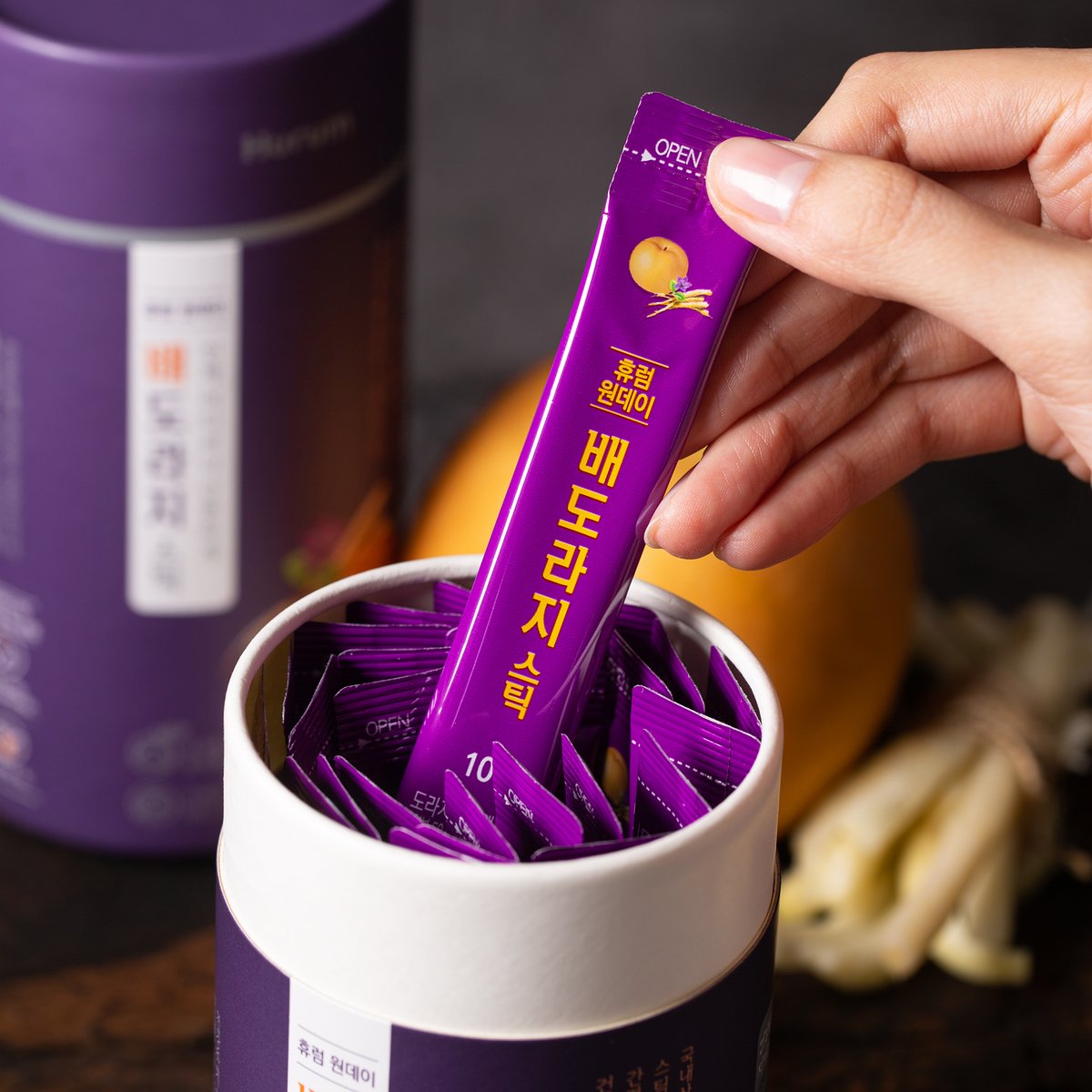 Hurum One-day pear bellflower stick 560g (10g*28 sachets * 2boxes) throat cough care Korean 3-year-old bellflower organic pear-specified honey / from Seoul, Korea