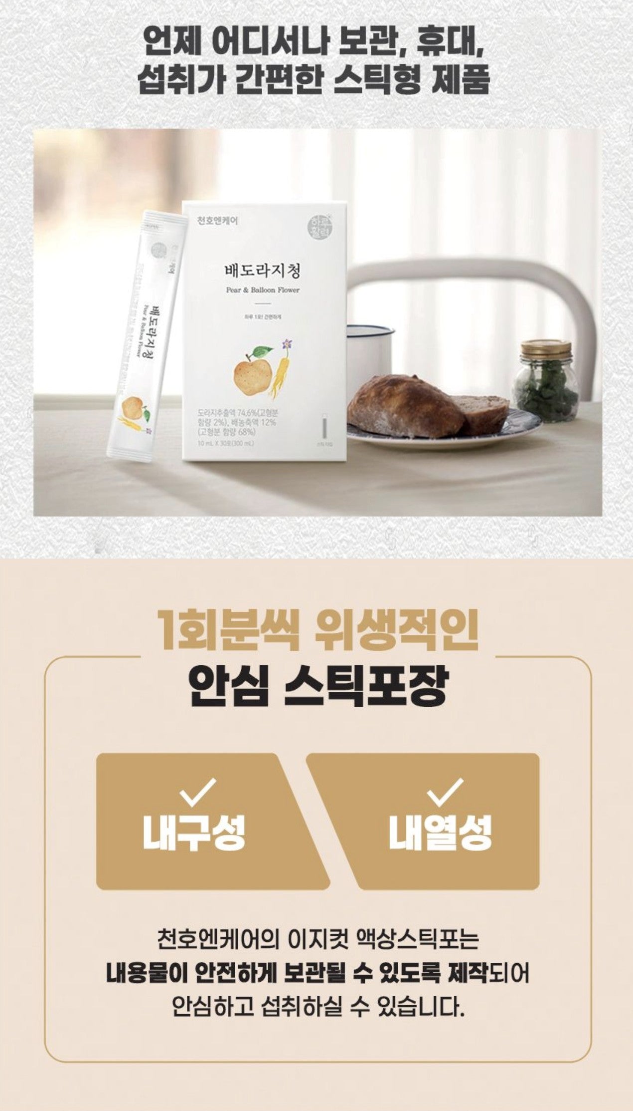 CHUNHO N CARE Pear and Balloon Flower Stick10ml x 30 sticks x 3 boxes