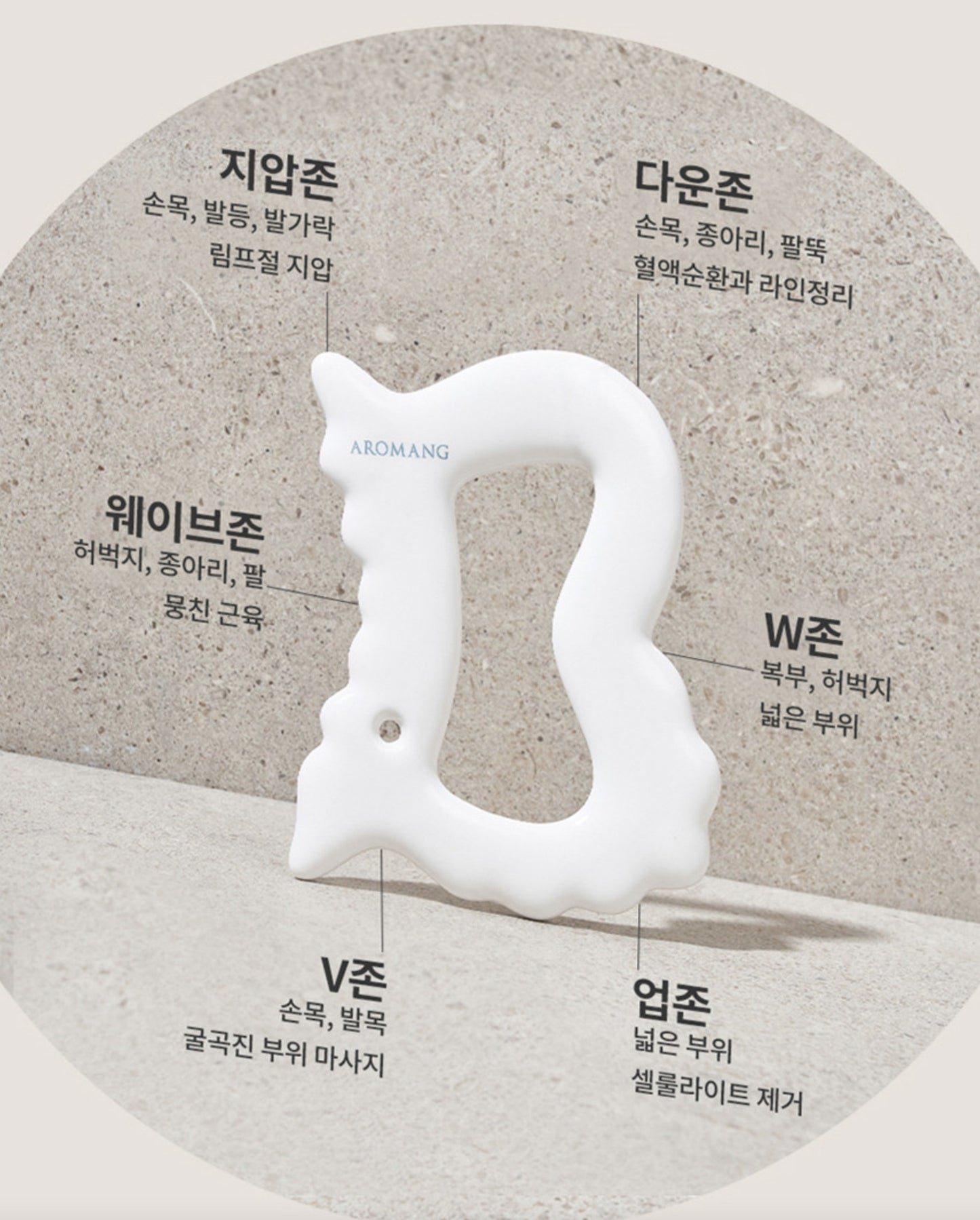 AROMANG Body Massager Porcelain Guasha Pouring Body Meridian Massage Ruler K-beauty / from Seoul, Korea