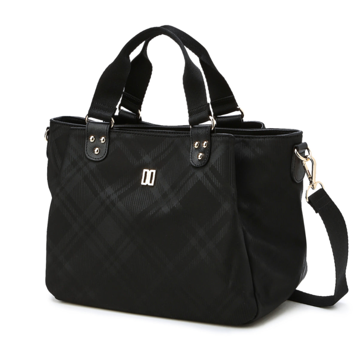 DAKS Black House Check Lightweight Tote Bag with Detachable Shoulder Strap Shoulder Crossbody Bag / from Seoul, Korea