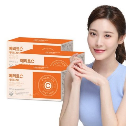 HUONS Merit C&D Premium Vitamin C + Vitamin D 60 Packets/Box UK+Switzerland high-content vitamins / from Seoul, Korea