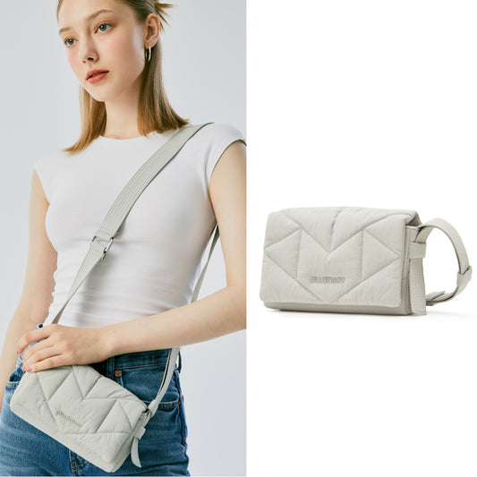 JILLSTUART Rosella Padding Gray Small Shoulder Crossbody Bag Lightweight nylon fabric material/ from Seoul, Korea