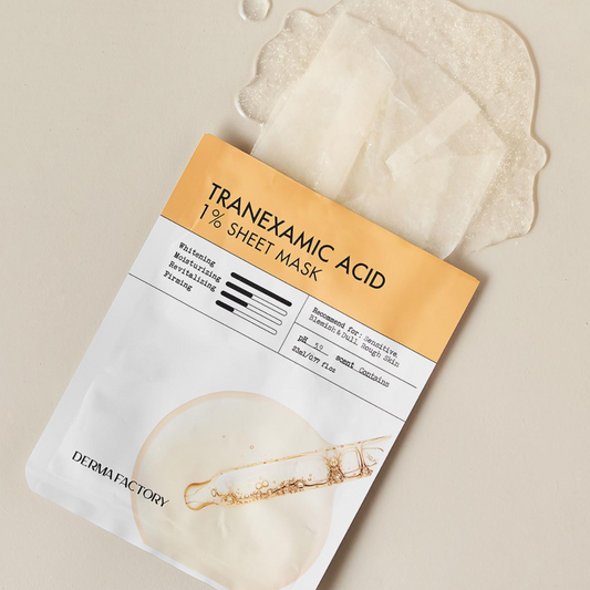 Derma Factory Tranexamic Acid 1% Sheet Mask Facial Mask Pack  5 sheets/set Melasma Pigmentation Uneven skin tone / from Seoul, Korea