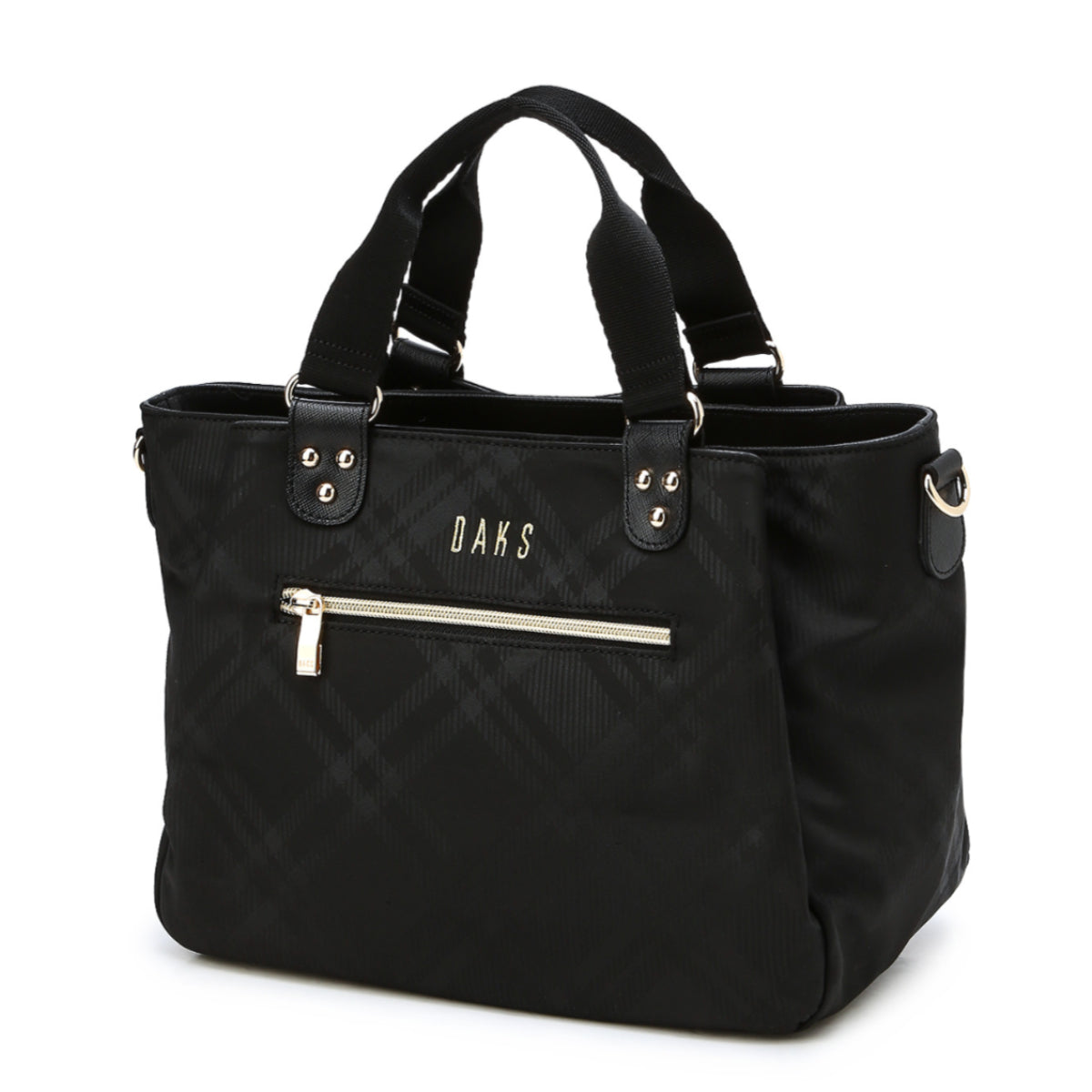 DAKS Black House Check Lightweight Tote Bag with Detachable Shoulder Strap Shoulder Crossbody Bag / from Seoul, Korea