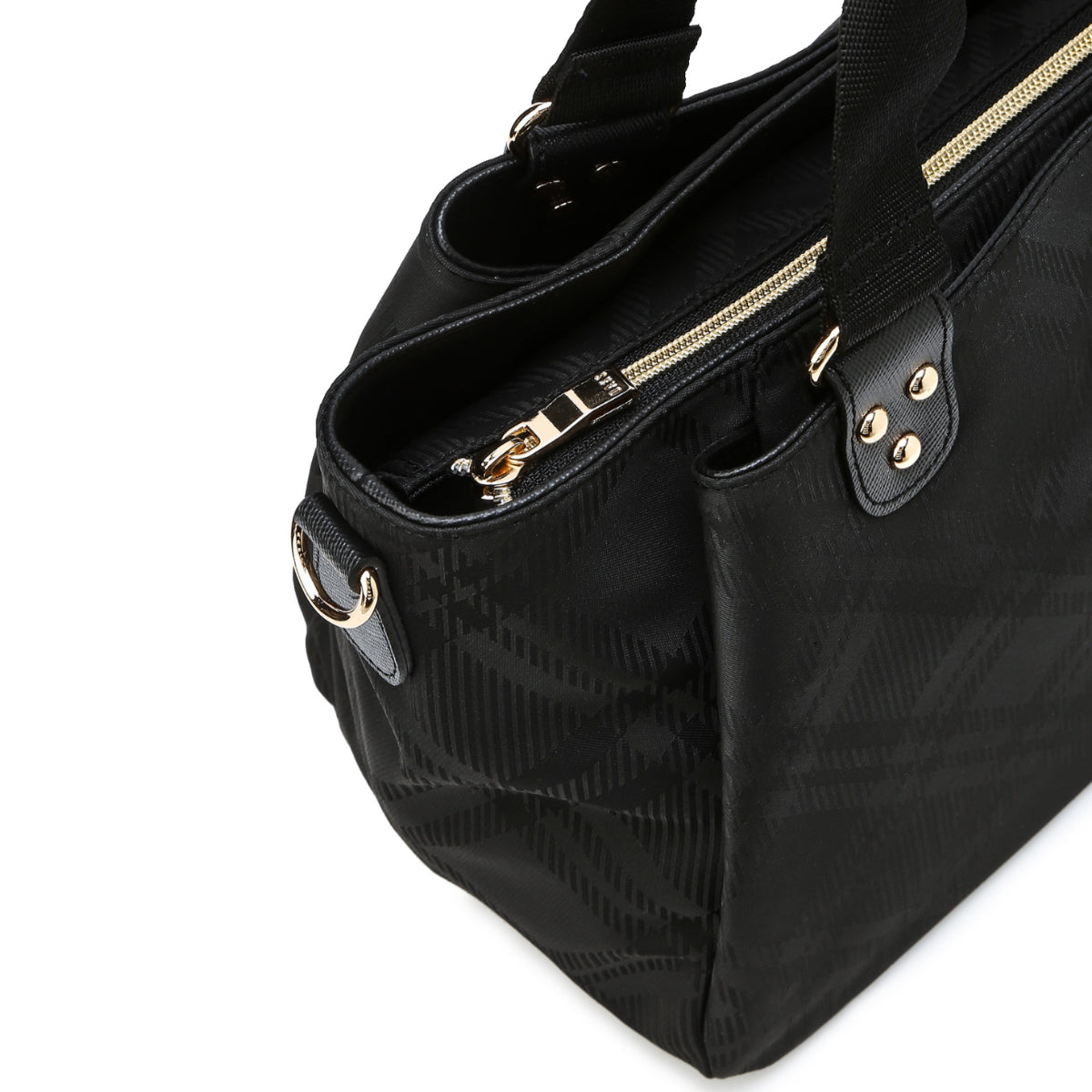 DAKS Black House Check Lightweight Tote Bag with Detachable Shoulder Strap Shoulder Crossbody Bag / from Seoul, Korea