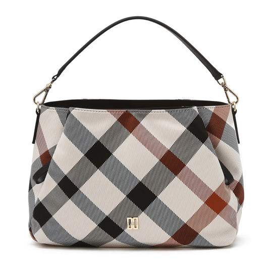 DAKS Beige Season Bag House Check 2 Pocket Tote Bag Cross Lightweight Shoulder Bag /from Seoul Korea