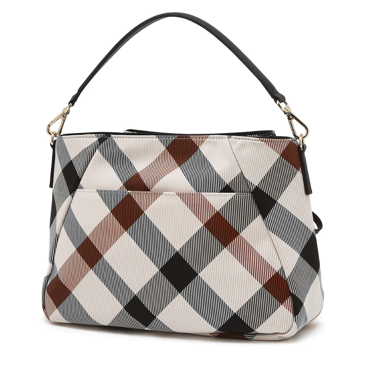 DAKS Beige Season Bag House Check 2 Pocket Tote Bag Cross Lightweight Shoulder Bag /from Seoul Korea