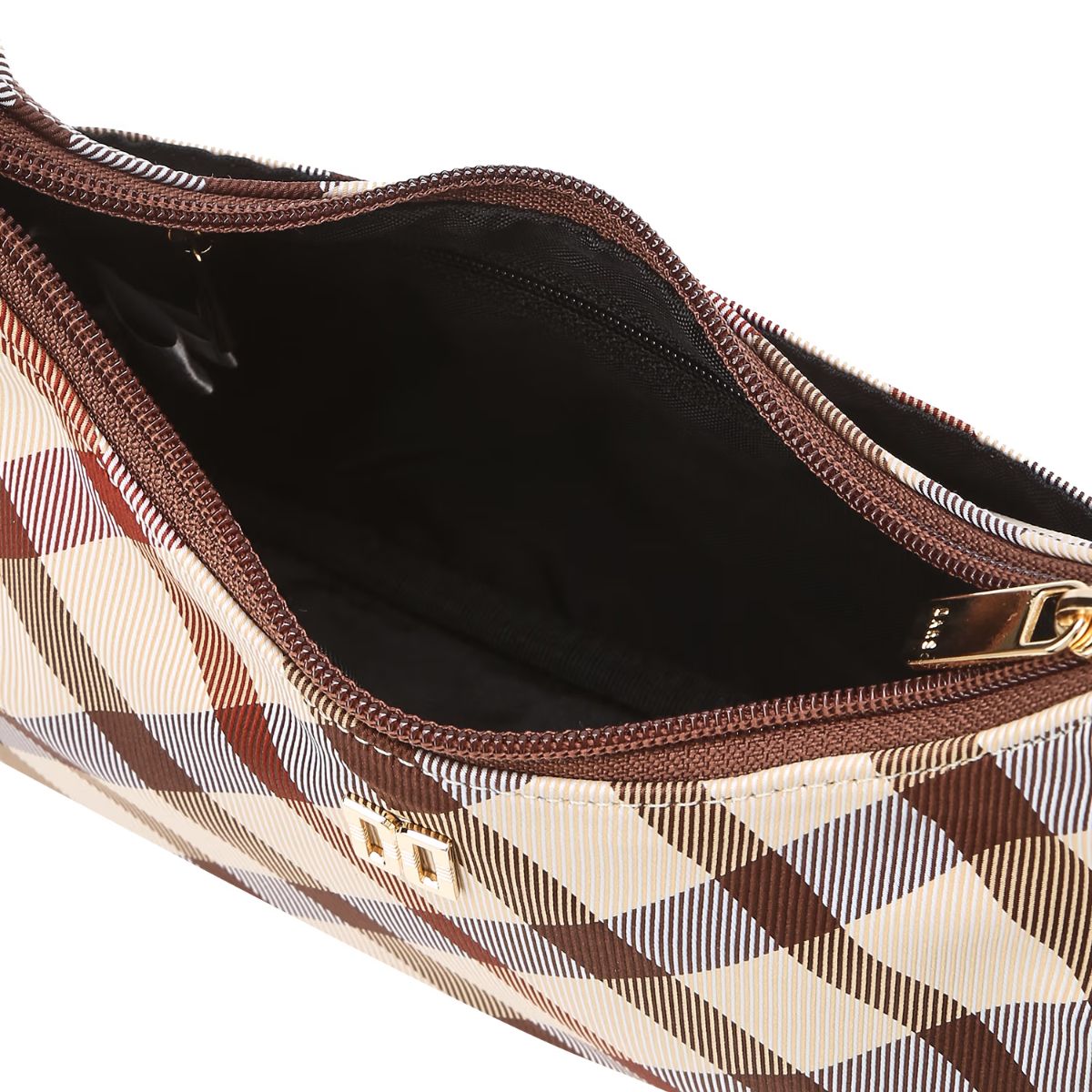 DAKS Small Beige House Check Mini Shoulder Bag Fabric Leather Lightweight Daily Bag / from Korea