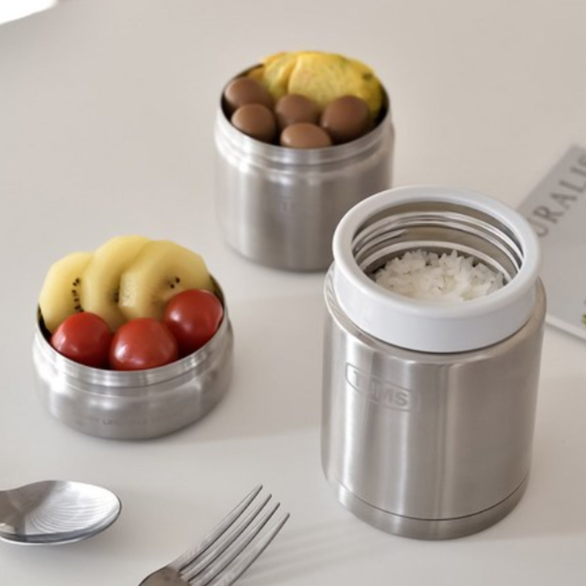 TUMS Stainless Steel Insulated Lunch Box 3P 1030ml + Bag Set, Double Vacuum STS 304, from Korea
