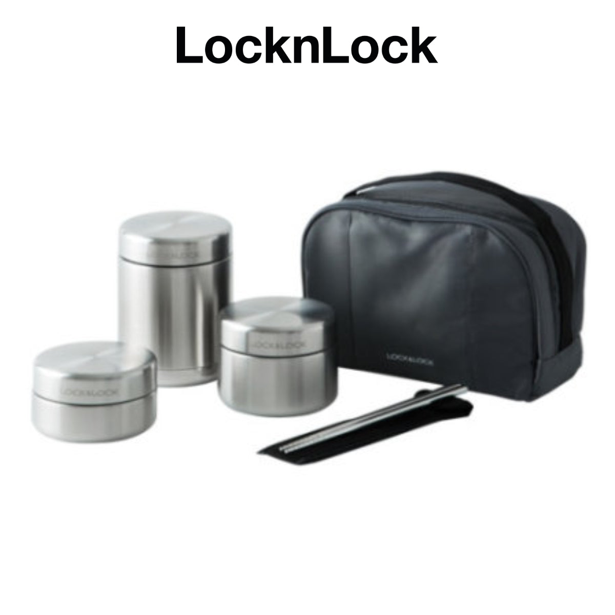 LocknLock Stainless Steel Insulated Thermal Lunch Box 450ml with Black Bag High Quality (LHC8016) / from Seoul, Korea