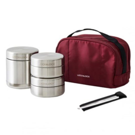 LocknLock Stainless Steel Insulated Thermal Lunch Box 350ml with Red Bag High Quality / from Seoul, Korea