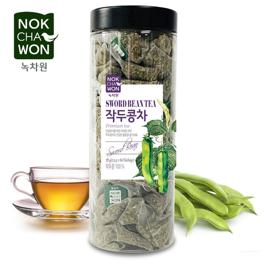 [NOK CHA WON] Korean Sword Bean Tea Teh Kacang Hijau Kapasitas Besar 60 Kantong Teh Celup Pyramid / dari Seoul, Korea