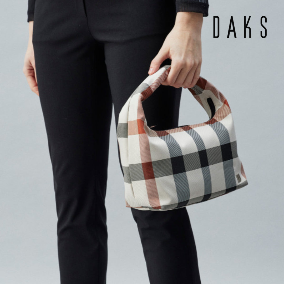 DAKS Beige Big House Check Lightweight Daily Mini Bag Light Beige Fabric Women's Tote Bag