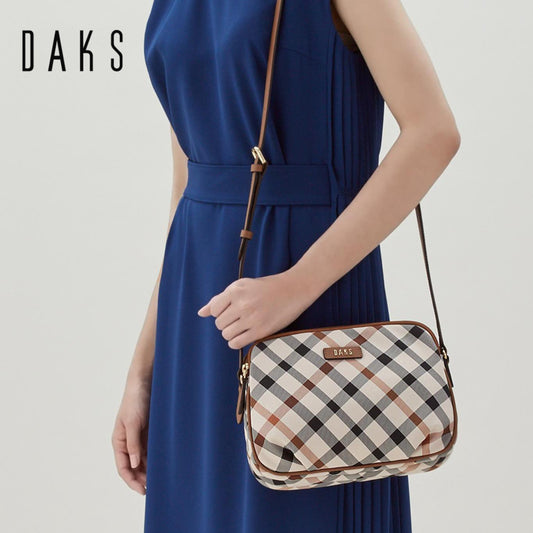 DAKS Brown House Check Jacquard Cross Bag Shoulder Bag HARRIS Luxury Bag Comfortable Bag / from Seoul, Korea