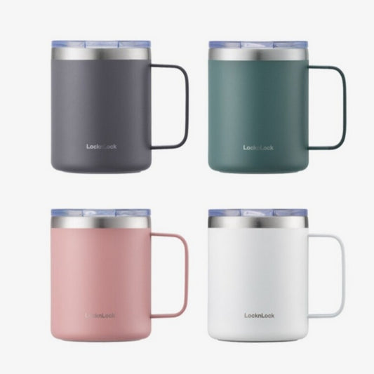 LocknLock House Mug Insulated Tumbler 370ml Handle Slide Lid Wide Mouth Easy to Clean Bottom Silicone / from Seoul, Korea