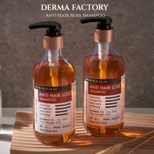 DERMA FACTORY Anti Hair Loss Shampoo 300ml *2pcs Beer Brewer's Yeast 41% Caffeine 1% Natural Active Ingredients Scalp Hair Care K-beauty / from Seoul, Korea