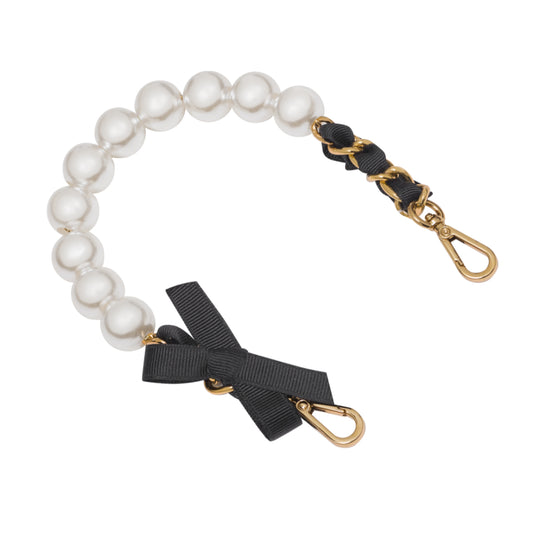 J.ESTINA JOELLE Ribbon Pearl Short Chain Black Handbag Optional Strap / from Seoul, Korea