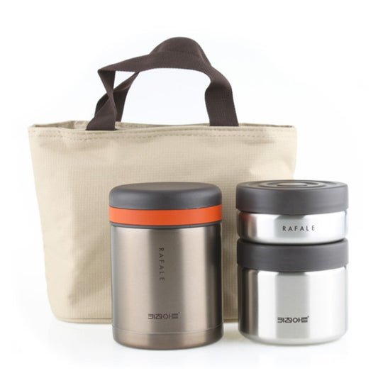 Kitchen Art Stainless Insulated Lunch Box Set 36.5oz(1,080ml) Rafale Gold Metal / from Seoul, Korea