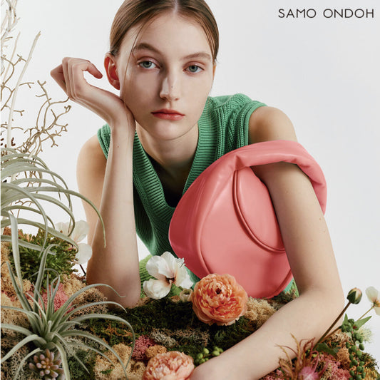 SAMO ONDOH Flap Mug Bag S Lambskin Style Magenta 10 Degree Handbag Mini Bag / from Seoul, Korea