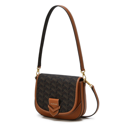 JILLSTUART NEW YORK Rosella Chilling Brown Pattern Leather Shoulder Bag S / from Seoul, Korea
