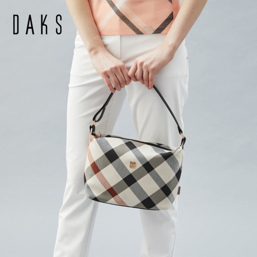 [DAKS] Beige Diagonal Big Check Tas Bahu Ringan Beige Dark Beige Women's Golf Daily Bag / dari Seoul, Korea