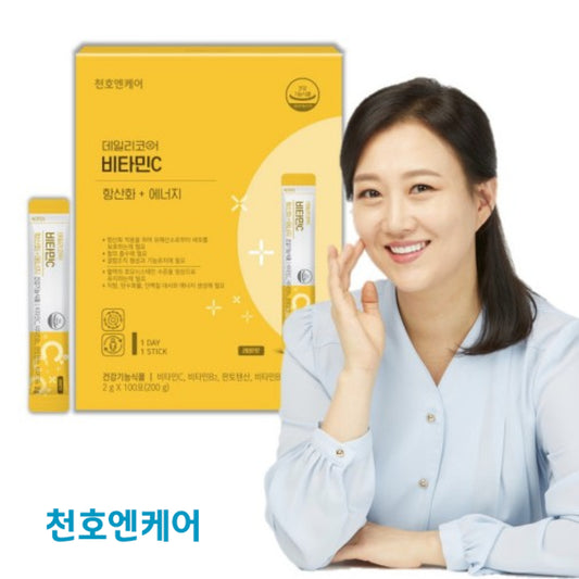 [Chunho N Care] Vitamin C (persediaan 100 hari), vitamin premium DSM dari Inggris & Jerman, Lemon Flavour Powder Stick / dari Seoul, Korea