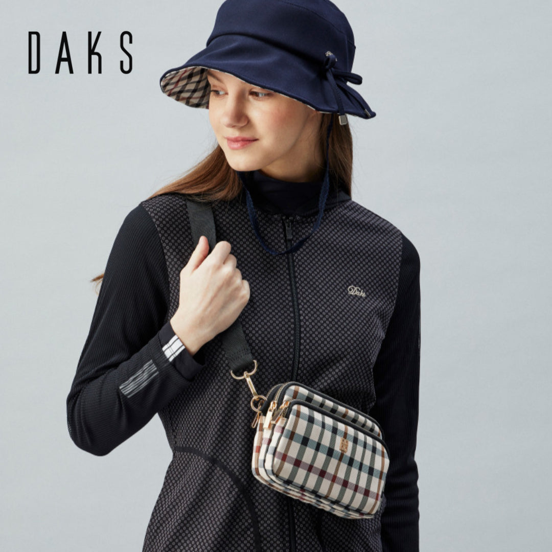 DAKS Beige Small Check Lightweight Micro Bag Shoulder Crossbody Waist Bag