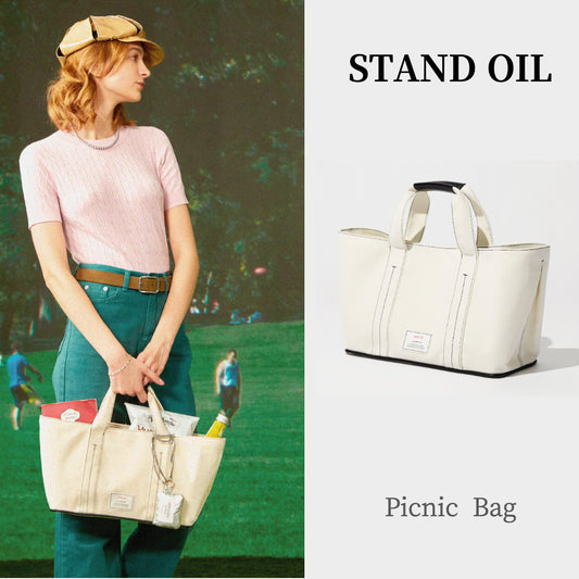 STAND OIL Picnic Bag Cream Colour Canvas Tote Bag Eco-friendly Fabric / from Seoul, Korea