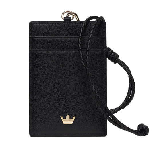 J.ESTINA LILY card necklace black ID credit card leather holder / from Seoul, Korea