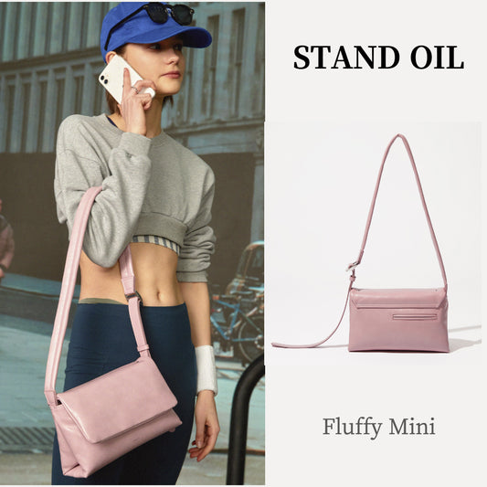 STAND OIL Fluffy Mini Cotton Pink Women Crossbody Shoulder Bag / from Seoul, Korea