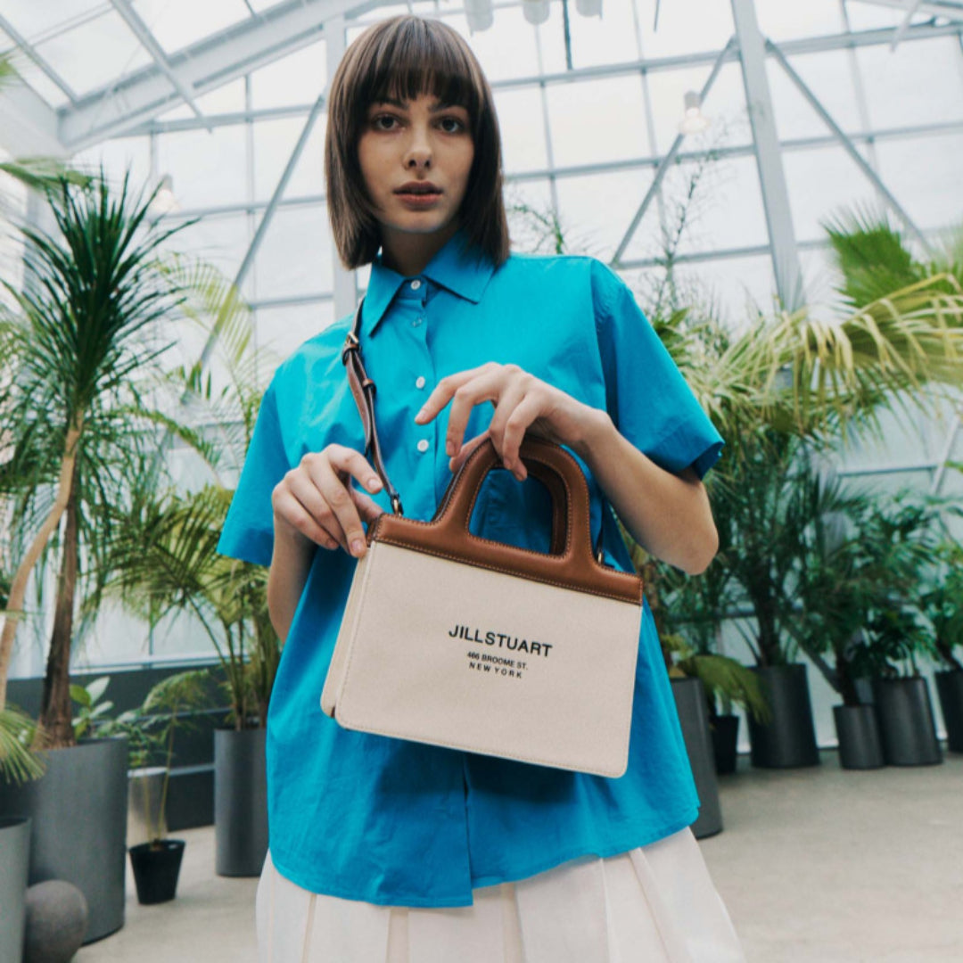 JILL BY JILLSTUART PAPER 22 Ivory Vegan Leather Mini Tote Bag Shoulder Crossbody Women Bag / from Seoul, Korea