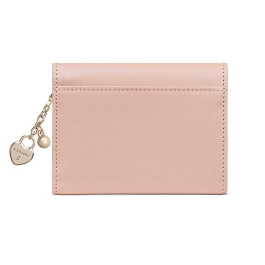 J.ESTINA JANE Mini Trifold Wallet Pink Embossed Cowhide Pearl Ball Heart Charm Ornament Banknote Card ID Card Wallet / from Seoul, Korea