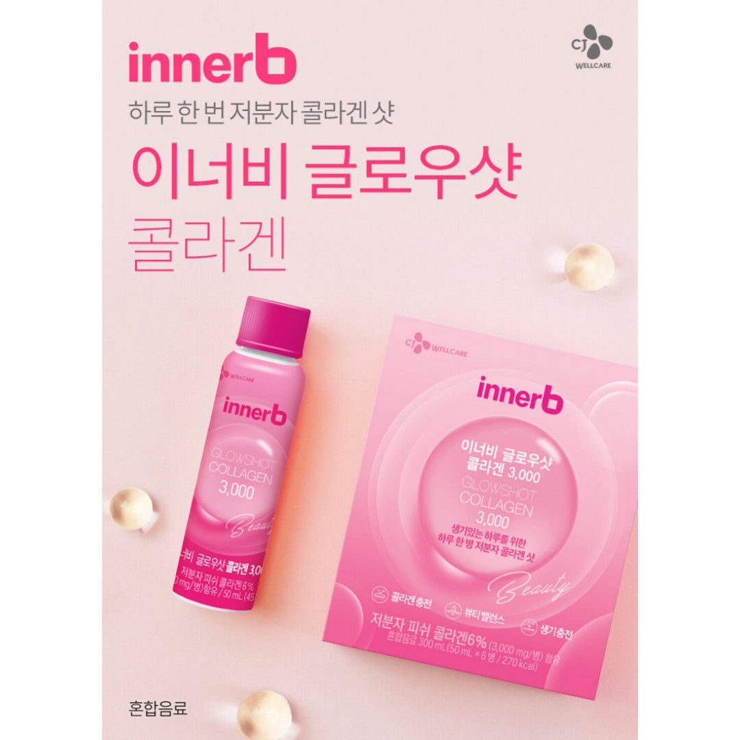 [CJ Wellcare] Inner B Glow Shot Collagen 3.000mg 12 botol (50ml/botol*12) Inner Beauty Elastin K-beauty/dari Seoul, Korea