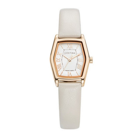 J.ESTINA Nuovo Tempo Watch Gold Cream Colour Leather Watch IU Pick Analog Made in Korea / from Seoul, Korea