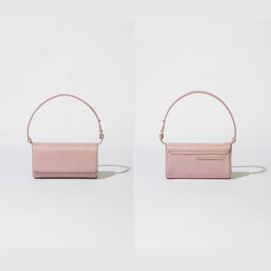 STAND OIL Butter Bag, Classic Soft Pink Women Shoulder Cross Bag Clutch Detachable Strap Vegan Leather / from Seoul, Korea