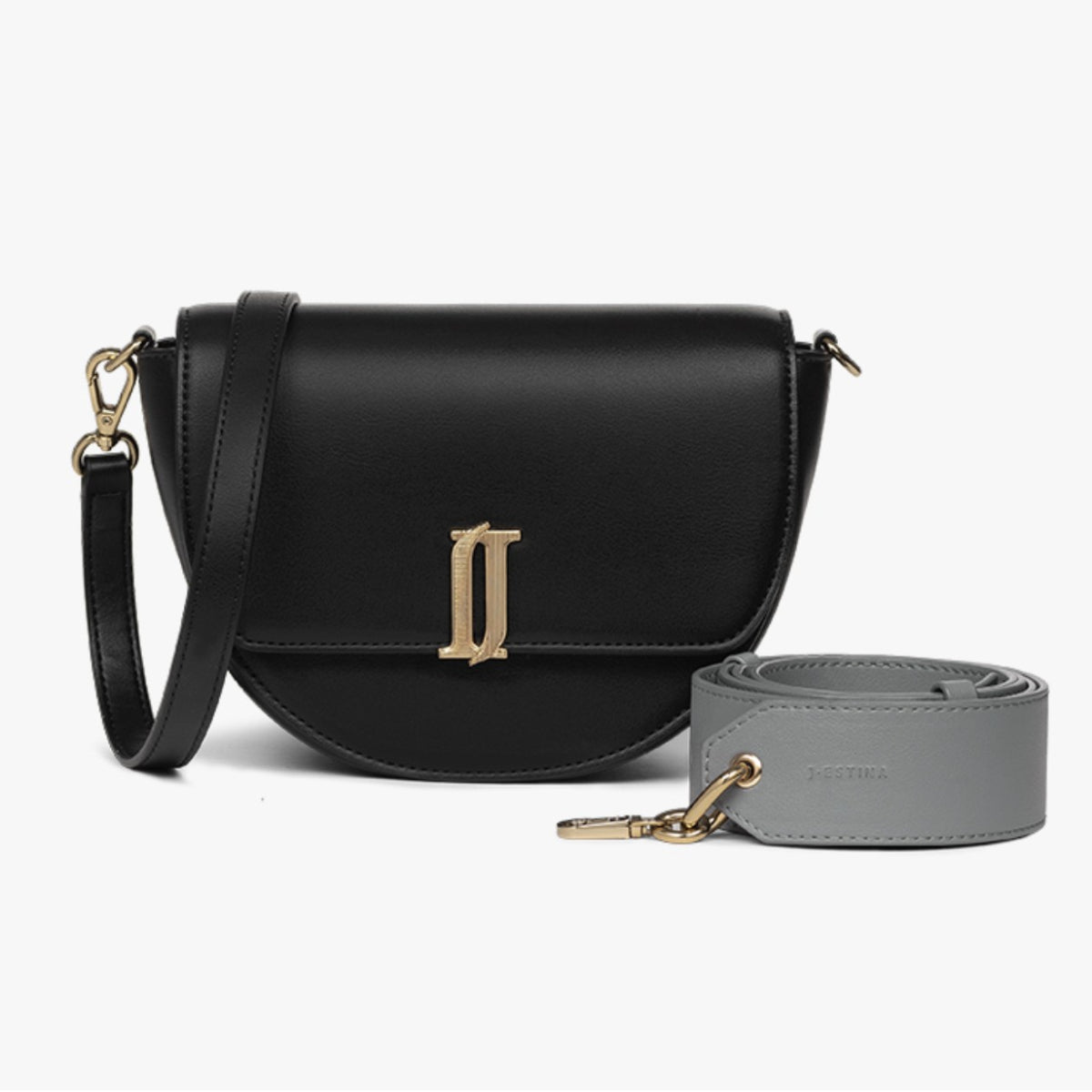 J.ESTINA JOELLE DEAR Mini Cross Bag Black Mini Saddle Bag Shoulder