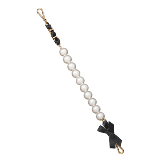 J.ESTINA JOELLE Ribbon Pearl Short Chain Black Handbag Optional Strap / from Seoul, Korea
