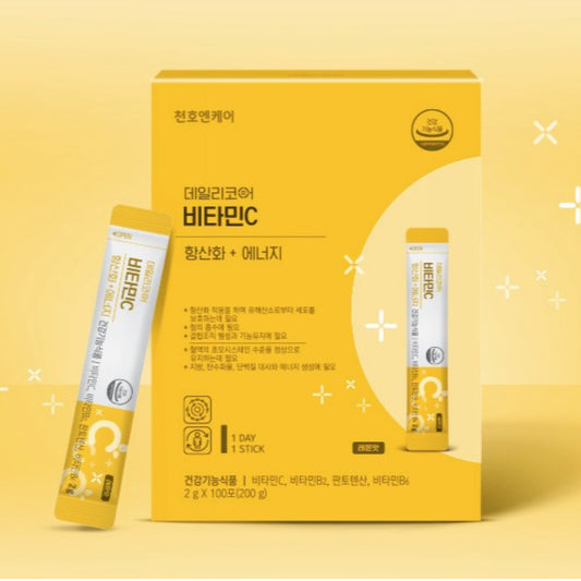 [Chunho N Care] Vitamin C (persediaan 100 hari), vitamin premium DSM dari Inggris & Jerman, Lemon Flavour Powder Stick / dari Seoul, Korea