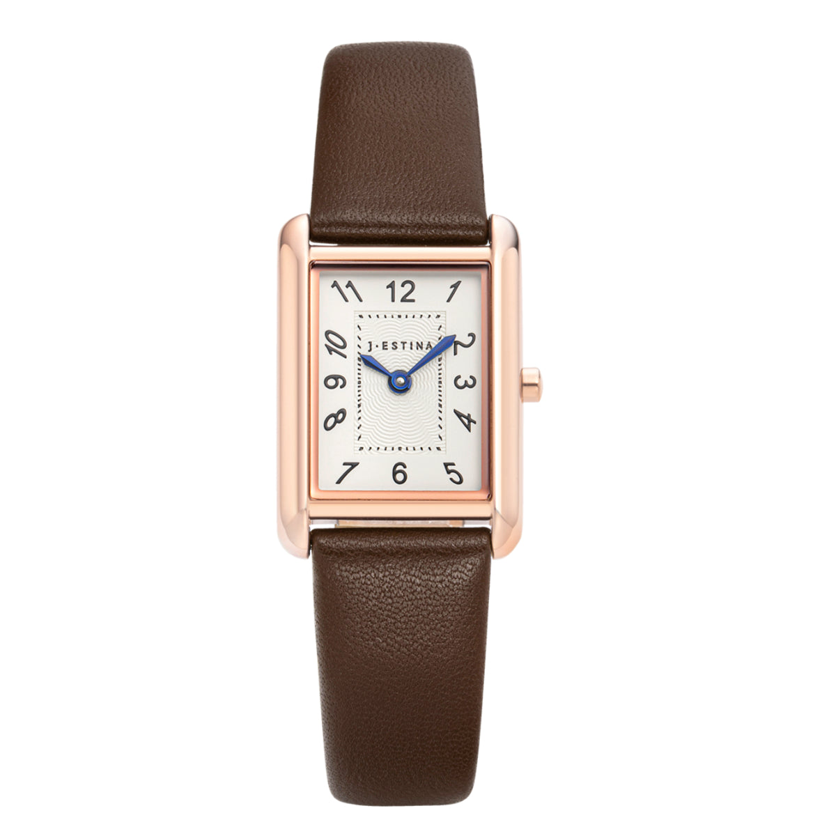 J.ESTINA Nuovo Tempo Leather Watch IU Pick Analog Watch Brown Gold Number Face Made in Korea / from Seoul, Korea