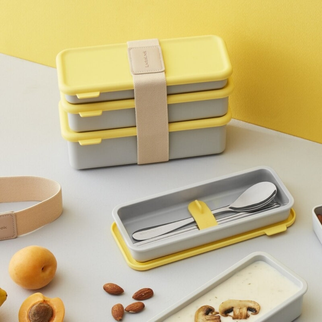 LocknLock DOSILOCK Lunchbox Starter Pack with cutlery, microwave, freezer, dishwasher safe / from Seoul, Korea